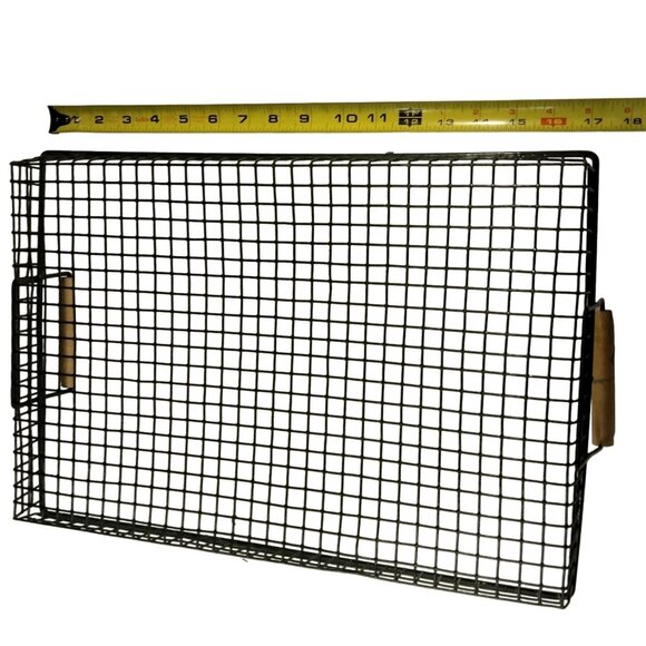 Green Wire Basket Laminated Rectangle Large Flat 16 x 11 inch - Picture 5 of 9